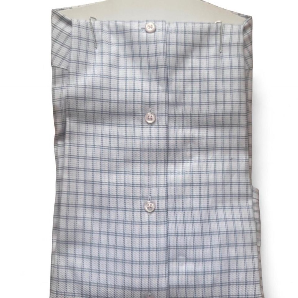 NWT David Donahue cotton/cashmere button up pinkish blue 15.5 34/35 - Picture 4 of 4